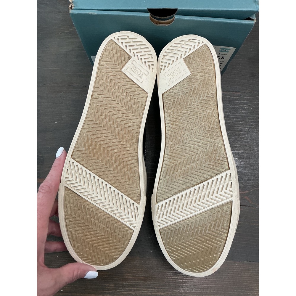 NWB TOMS Sunrise Black Heritage Canvas Slip On Platform Mule Sneakers Size 7.5 - Picture 7 of 8